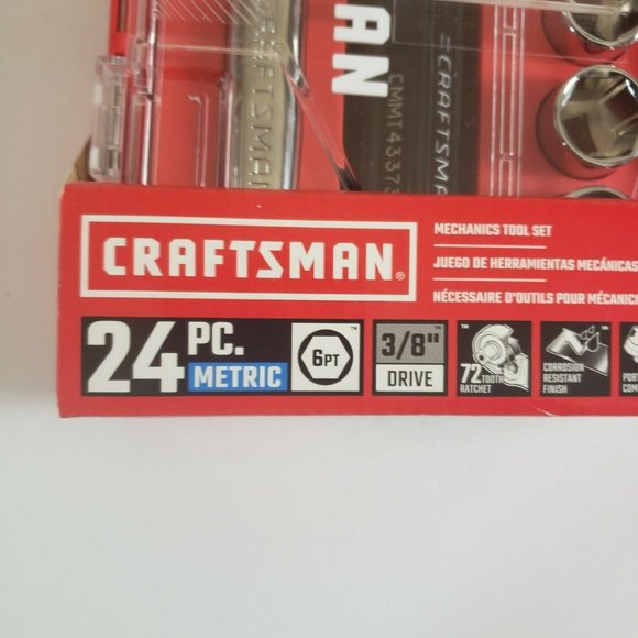 Craftsman CMMT12011, 3/8" Drive Metric‎ Mechanics Tool Set, 24 Piece. New. - Picture 5 of 5